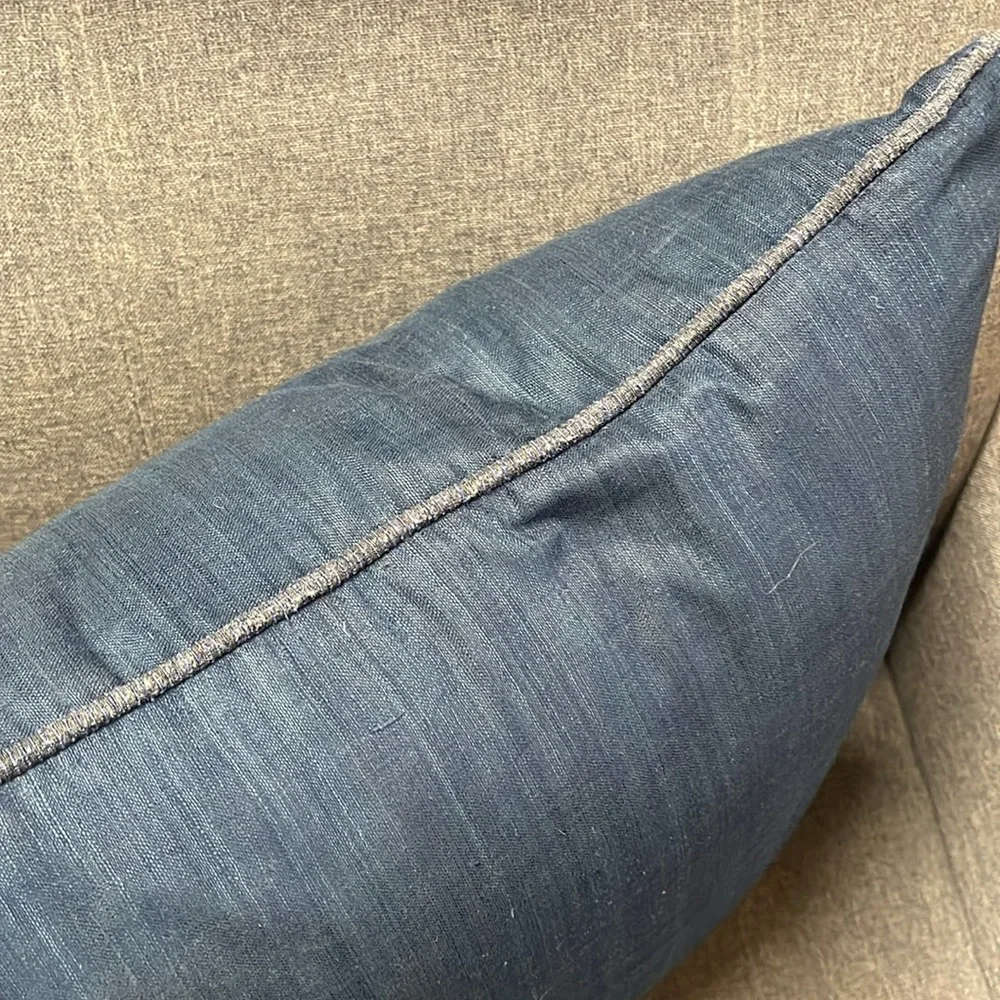 Crate&Barrel Hayward Silk Throw Pillow in Indigo